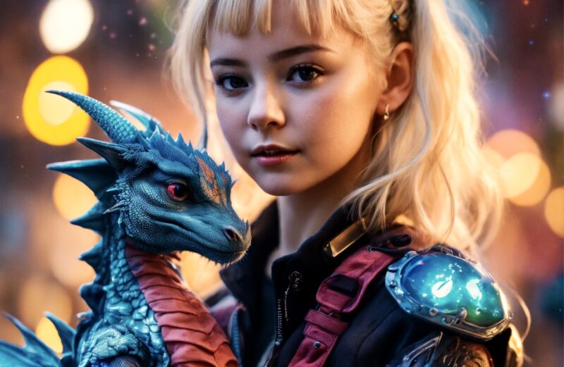 Girl Holding Dragon