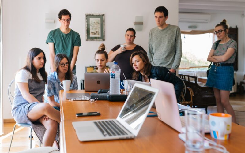 Laptop Girl Colleagues