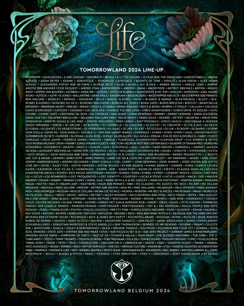 Tomorrowland 2k24 Lineup