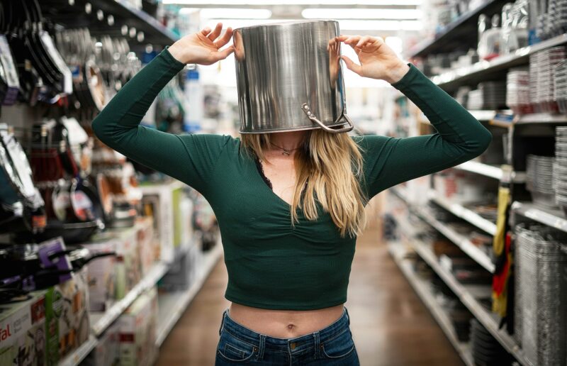 Bucket Woman Shopping