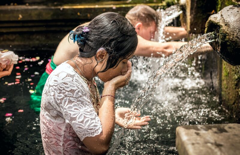 People Drinking Water