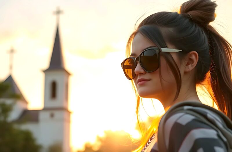 Ai kereszteny lany templom elott